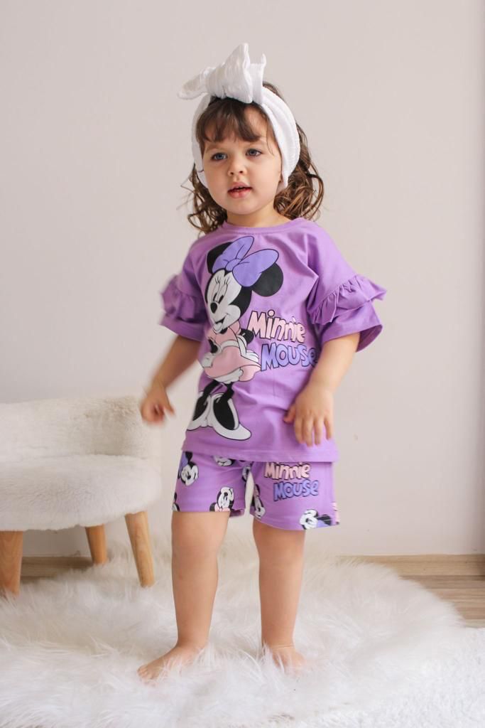 Lila Minnie Baskılı Zara Takım