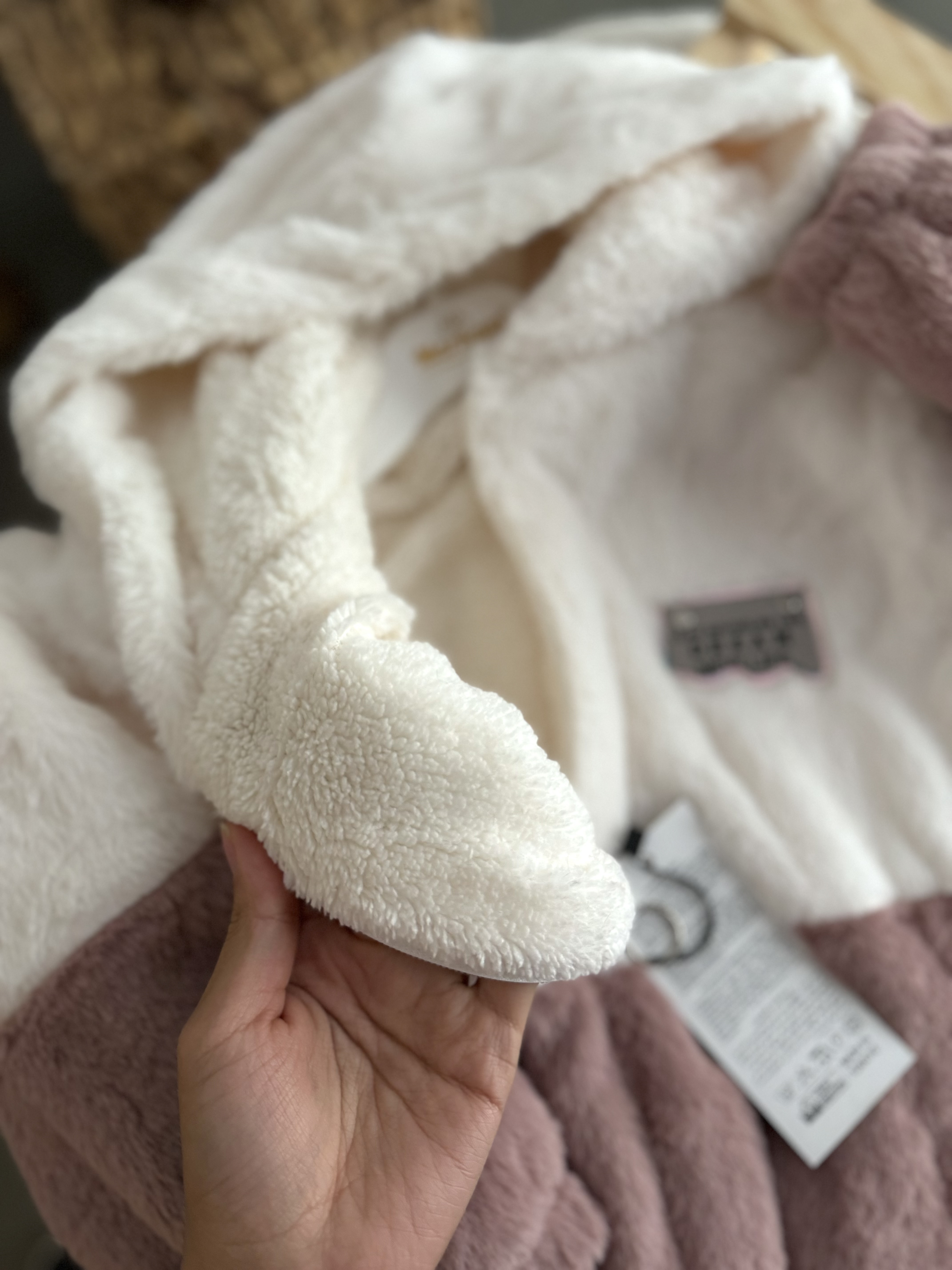 Peluş Kürk Mont Pudra