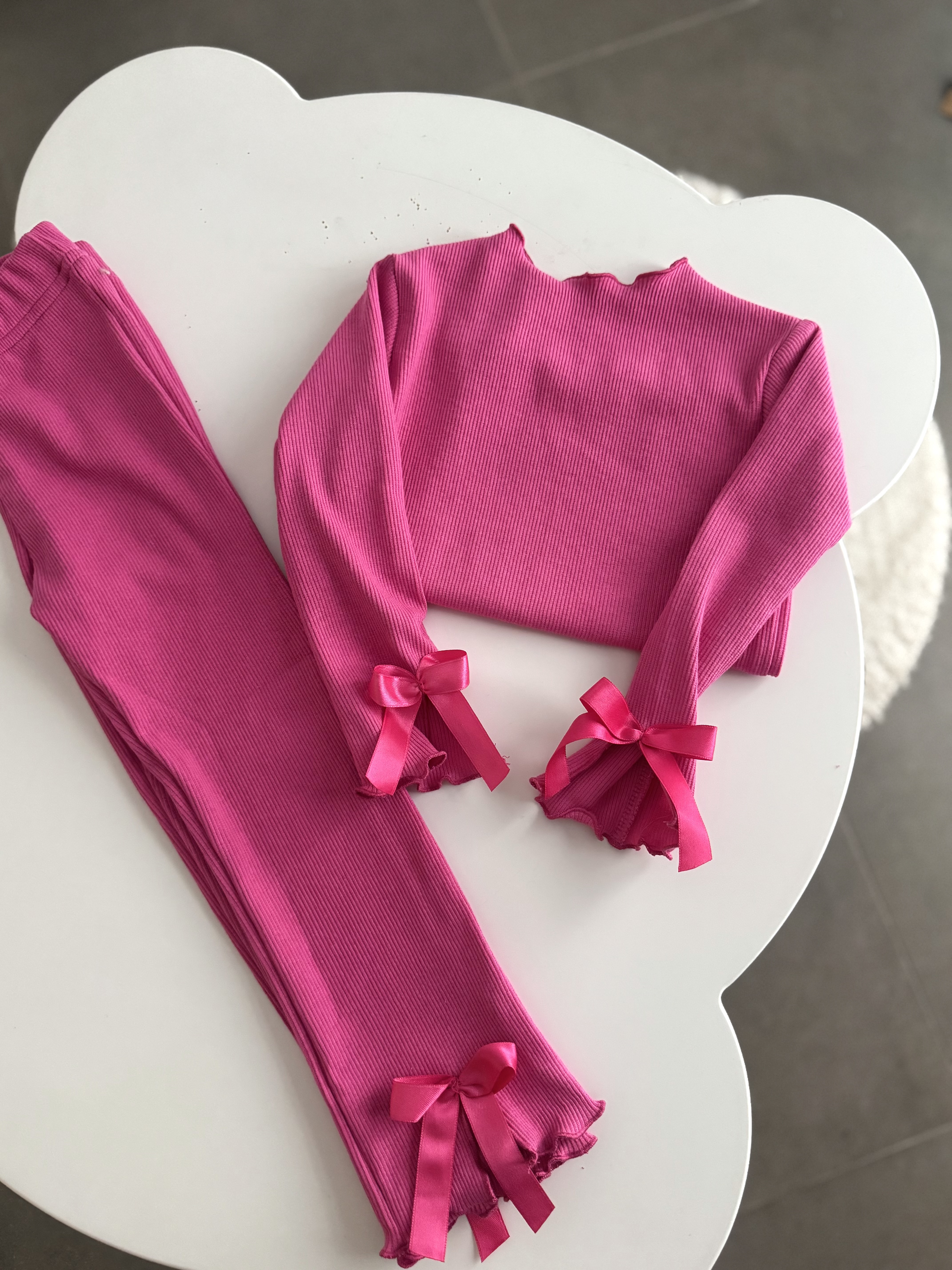 Pembe Ribbon Taytlı Takım